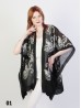 Black And White Paisley Embroidery Kimono